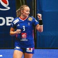 Alicia TOUBLANC of France celebrate during the IFH World Women's Preparation Match 2021 between France and Hungary at Stade Pierre de Coubertin on November 26, 2021 in Paris, France. (Photo by Hugo Pfeiffer/Icon Sport) - Pierre de Coubertin - Paris (France)