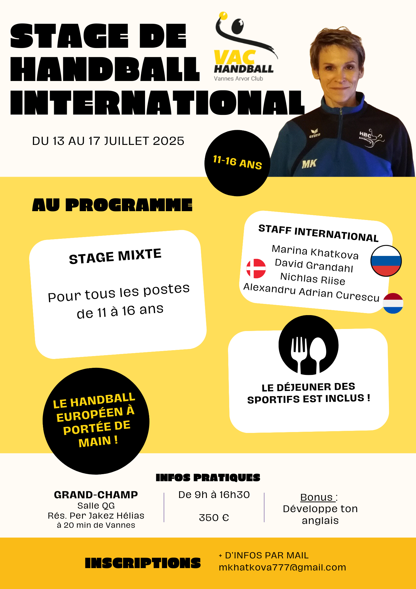 Stage de handball international